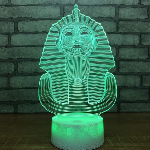 Egyptisk Sfinks Farao 3D Optisk Illusion Natlampe Tabl-FA7-