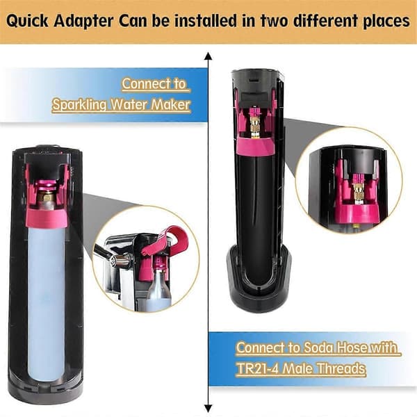 CO2 Quick Adapter for Soda Maker for DUO/ART/, CO2 Tank Adapter for Soda Bottle with TR21-4-FA- Purple-Red
