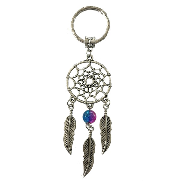 Nøkkelring Drømmfangst ROSA/BLÅ Mandala Buddhisme New Age multicolor