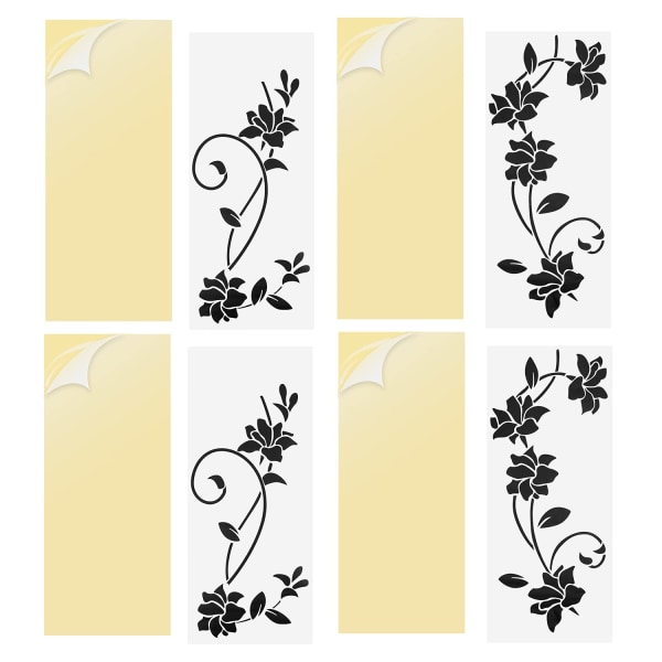 2 st svarta väggklistermärken ornament självklevande set för vägg