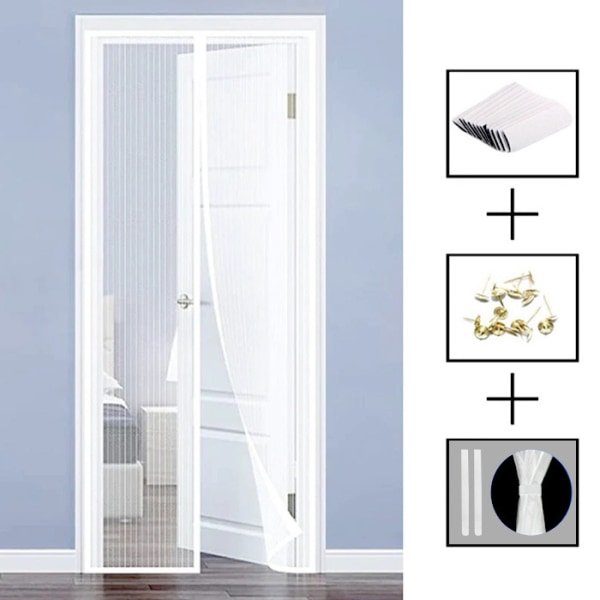 Magnetisk myggnettdør 120x210cm Automatisk lukking Ultrafint mesh