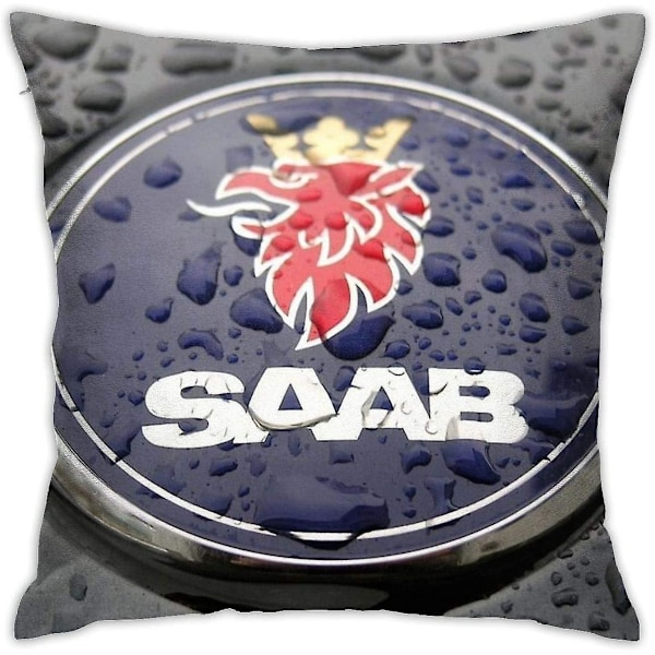 Saab Bil Logotyp Pudebetræk Hjemmedekoration Pudebetræk Til Sofa Sofa Pudebetræk 18x18 tommer