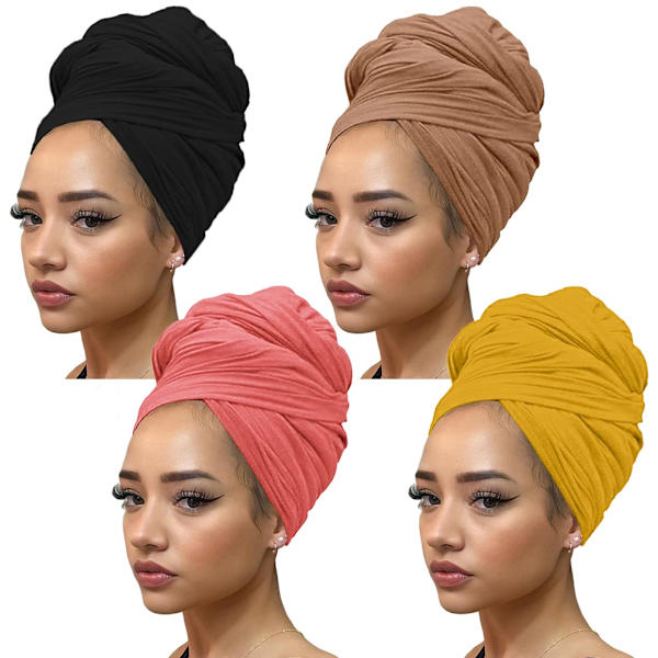 4 stycken stretch-huvudband Ultra för kvinnor Mjuka Urban Långa 4PCS 2