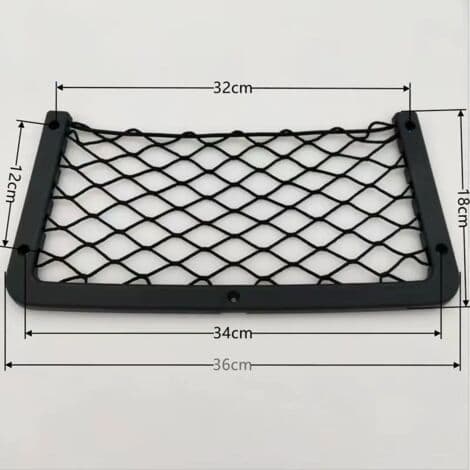Sæt med 3 bilopbevaringsnet 36 x 18 cm – Elastisk net til opbevaring af bagage og aviser – Robust fastgørelse til varevogne og autocampere-FA-