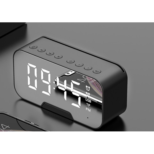 Spegelväckarklocka LED Digital Klocka Bluetooth Högtalare Med