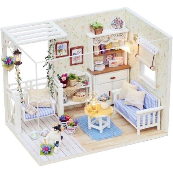 3D Wood Realistic Miniatyr DIY Miniatyr Dollhouse Kit