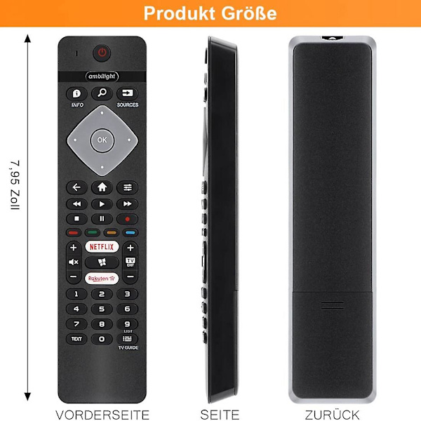 Fjernkontroll erstatning for alle Philips Ambilight 4k Smart Led Tv 75pus6754/12 65pus6754/12 65pus6704/12 55pus6754
