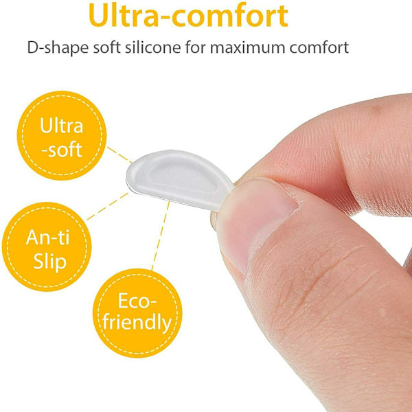 Halkskyddande silikon mjuka näspads för glasögon solglasögon glasögon 5pairs