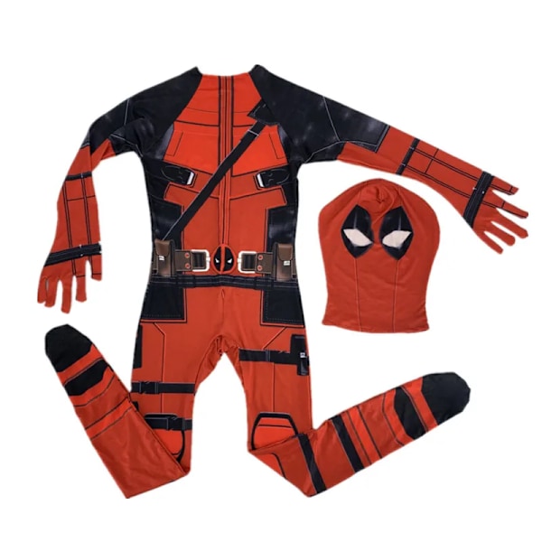 Deadpool-asu Super sankari Cosplay-asut Super sankari Lasten Bodysuit 3D-tyyli Halloween Cosplay-asut Miekka Kotelo 3 3 130CM