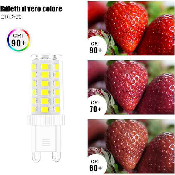 G9 LED-lamput, 5W vastaa 40W halogeenivaloa, valkoinen 6000K, 6-pakkaus