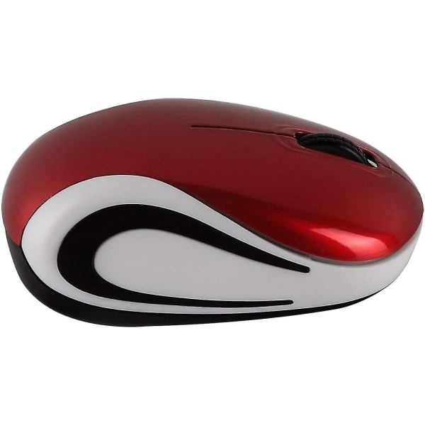Mini Liten Trådløs Mus For Reiser Optisk Bærbar Trådløs Mini Mus Med USB-mottaker For Pc Laptop Rød Red