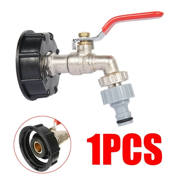 IBC Tanklås Adapter med Mässingskran och Slangkoppling-FA6- Alloy