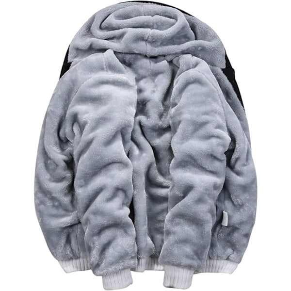 Herre Trøje Termisk Sherpa Foret Jumper Jakker Vinter Træning Fleece Hoodie Full Zip Uld Varmt Tyk Frakke Yderbeklædning 11grå 11gray L