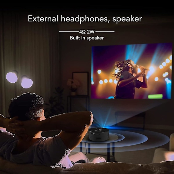 Mini LED-projektor, bärbar filmsprojektor för barn, smart projektor för smartphone-surfplatta, HD-fickprojektor med USB och R