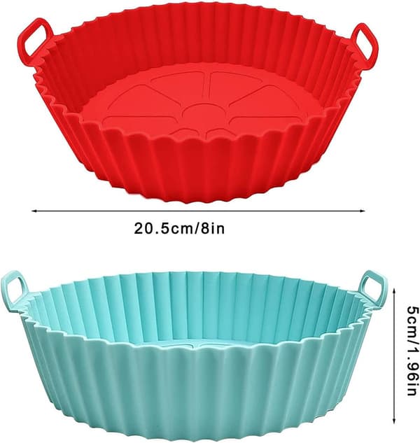 Airfryer Silikonegryde, airfryer, 2 stk. genanvendelige non-stick 21,5 cm-FA6-