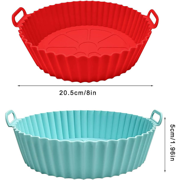 Airfryer Silikonform, varmluftsfritös, 2 stk genanvendelige non-stick 21,5 cm