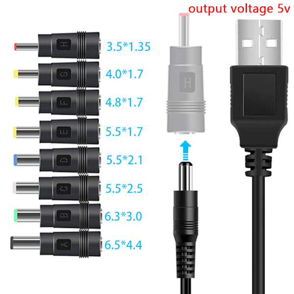 USB til strøm 5V til 12V Boost Converter 8 Adaptere USB A5