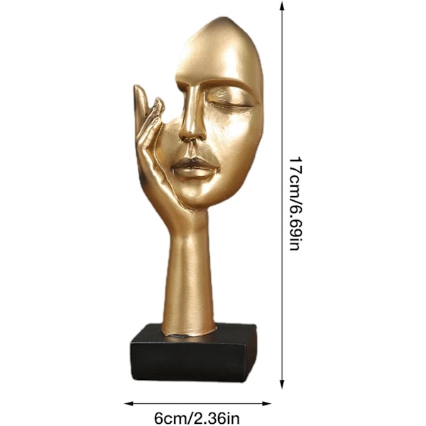 Tænkende figur | Silence Guld Resin Skulptur Figurine Tabl