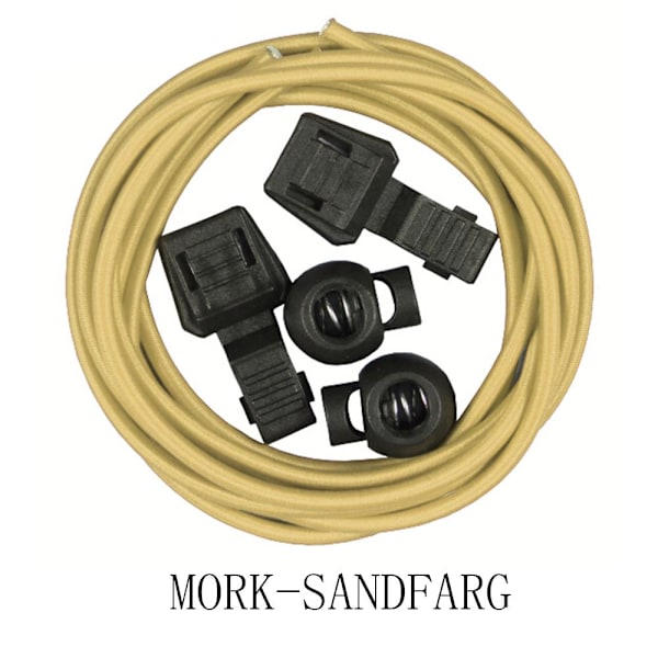 Elastiska Skosnören (Med Dragsko) Längd: 100cm Mörkt Sandfärgad