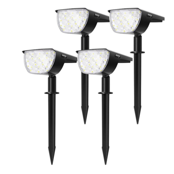 4-pack 30 LED utomhus solstrålkastare, IP67 vattentät solprojektor justerbar solpanel 180 掳 utomhus solbelysning