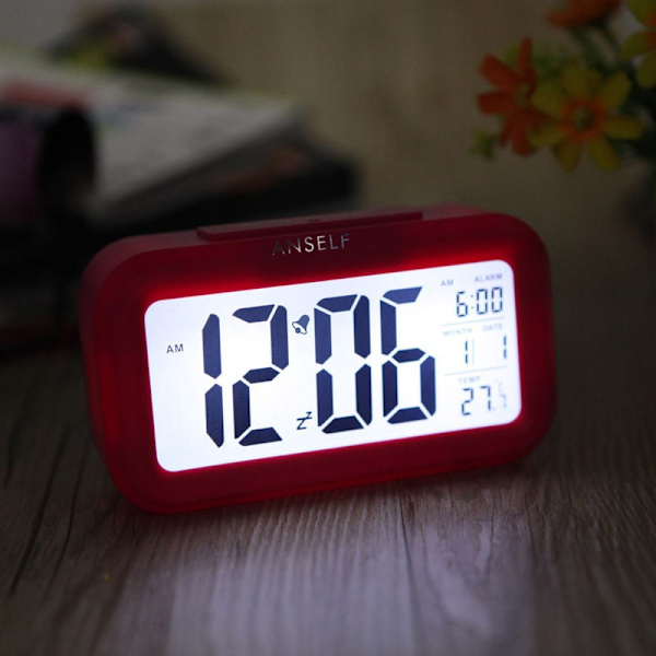 Digital vekkerklokke morgen vekker, LED-skjerm temperatur Cal