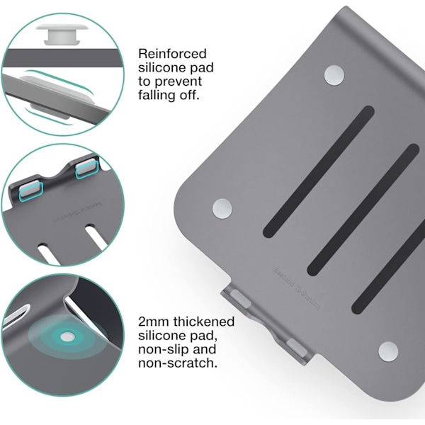 Bærbar stativ i aluminium for Apple MacBook Air Pro 11-16\" bærbar PC (grå)