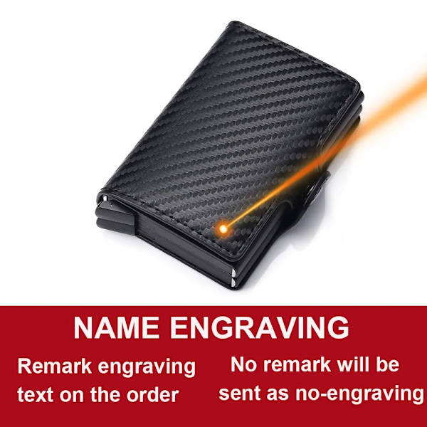 RFID Herre Korttegnebog Gratis Navnegravering Kulfiber Slank Minipengepung 14 Kortlommer Lille Pengepung Mand Tegnebog Carbon Fiber