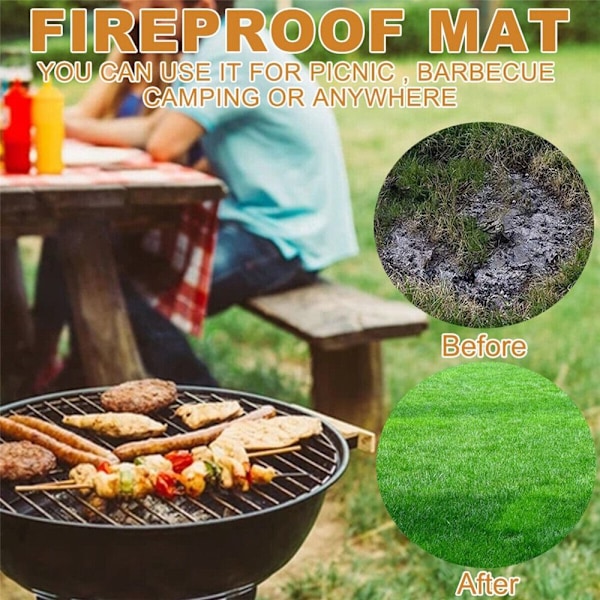 Brandssikker Matte til Pejs, Ildsted, Grill - Gulvbeskyttelse 50X80CM