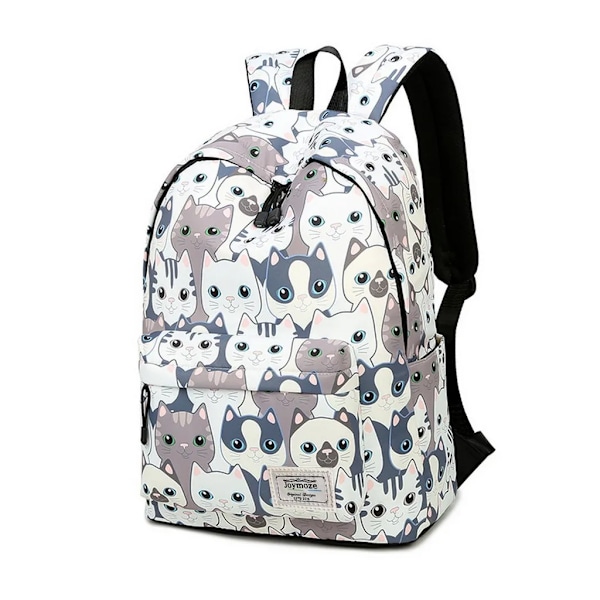Flickryggsäck Blue-School Ryggsäck-Print (kissa)