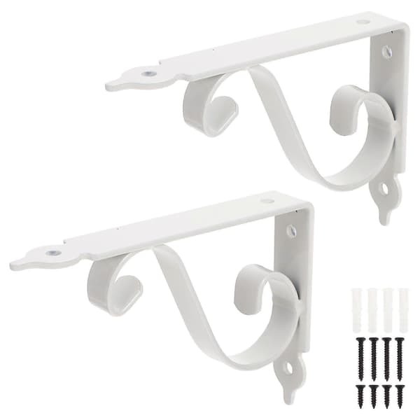 Durable Shelf Brackets Iron Triangle Shelf Support For Homeowners White 15.00X11.50X2.50CM Simple Design 2 Set-FA-