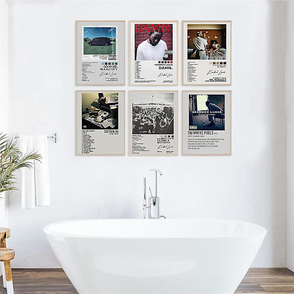 6-pack Kendrick Lamar Poster Musiikkialbum Rap-artisti Poster Huoneeseen Esteettinen Seinätaide Koti Sisustus Lahjat Kehystämätön