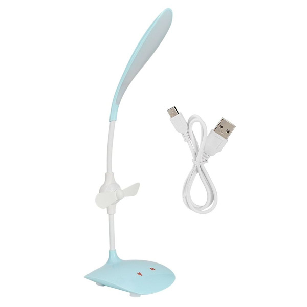 USB-ladattava 5W LED-pöytävalaisin tuulettimella, 3-vaihteinen himmennys KLB