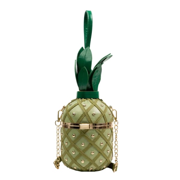 Damväska 2023 Mode Söt Ananas Design Axelväska Originalitet Design Damer Crossbody-väska Metallkedja Handväska Green