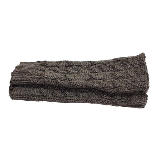 Stickade armvärmare, fingerlösa & korta - Mörkgrå [20cm] - Handledsvärmare gray 25