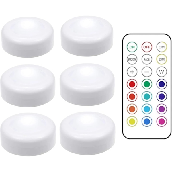 16-färgad LED touch nattlampa, RGB fjärrkontroll skåpslampa