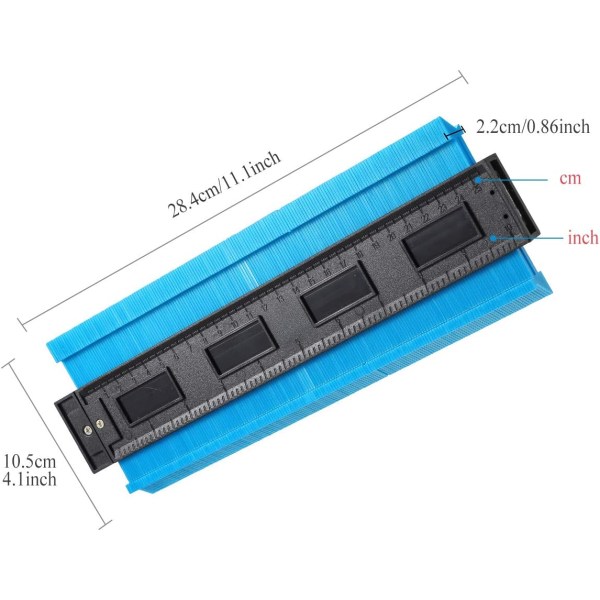 Konturmätare Låsbar profilkopiatormarkeringsverktyg 25 cm Oregelbundet instrument Konturduplicering Plastmätlinjal för kakelmätning Sunmostar