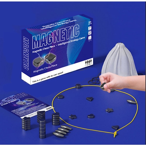 Magnetisk skakspil, 2023 Magnetisk brætspil, Sjovt brætspil med 20 magneter, Strategispil til børn & voksne [HK]