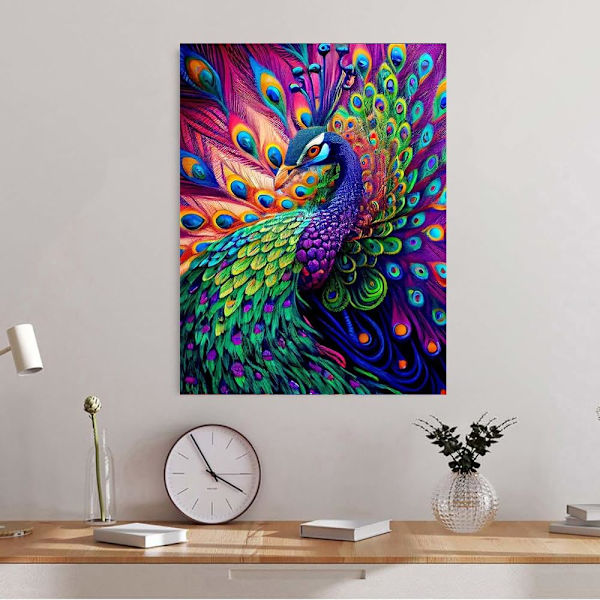 5D Diamantmålning för Vuxna 30x40cm - Påfågel Diamantkonst