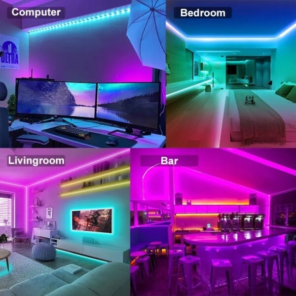 Smart RGB LED Lyslenke med APP Fjernkontroll 5m flerfarget multicolor