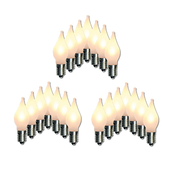21 LED-lamppusetti adventtikynttilänjalkaan Elsnåla E10 Uni 10-55V