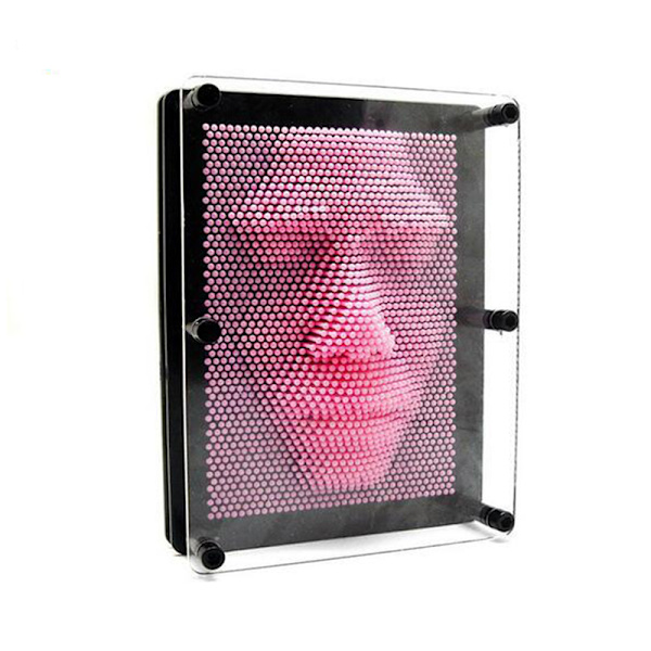 3D-kloningsform Pin Art Shoumo Färgglad modell Tredimensionell Pink