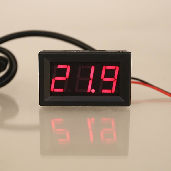 0,56\" Ds18b20 Digital Termometer Vanntett Temperatursensor Sonden Dc 12v 24v Red