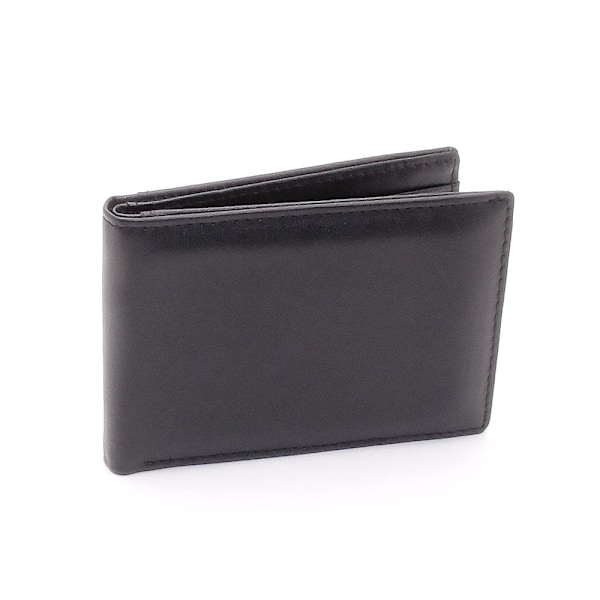 Slank Elegant Lommebok Bifold Horisontal - Svart black Konstläder