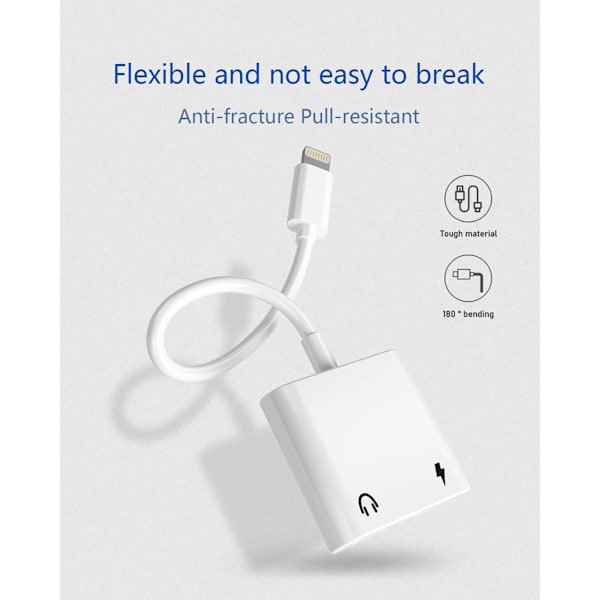[2 in 1] Kuulokeadapteri iPhone 11:lle, Apple Lightning - 3,5 mm:n liitäntä Aux-äänidongle Kuulokkeiden autotarvikkeet Yhteensopiva äänikuulokeadapteri