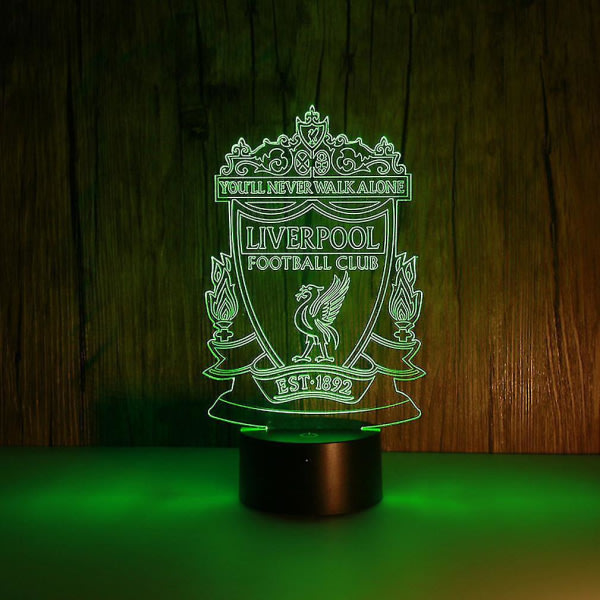 3D LED nattlampa Liverpool fotbollsklubb nattlampa för barn i sovrummet