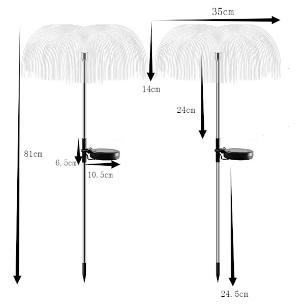 Solcellsdriven LED-gräsmatta lampa med sju färger warm
