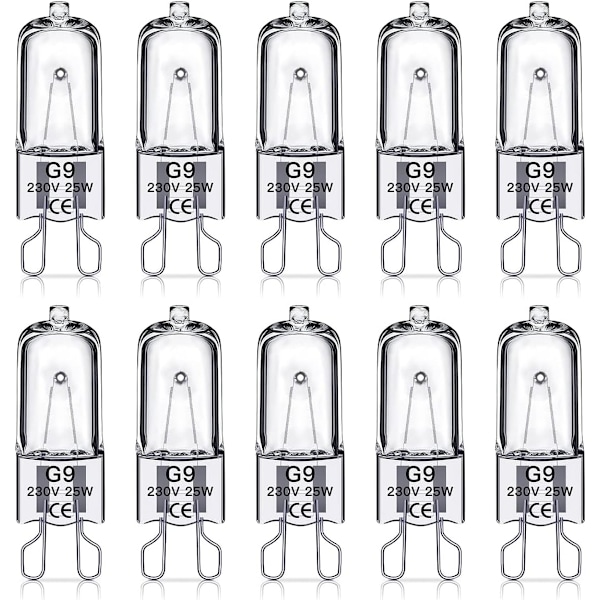 G9 Halogenlamper 25W, 230V, 10-pakning 25W