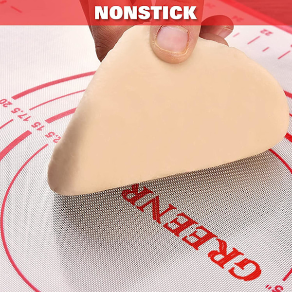Silikonbageplade, 80x60cm Non-stick bageplade skridsikker rulleplade med mål for fondantkage Cookies Pizzadæks