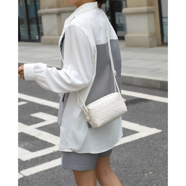 Crossbody-taske til kvinder PU-flettet LYSEBLÅ Light blue