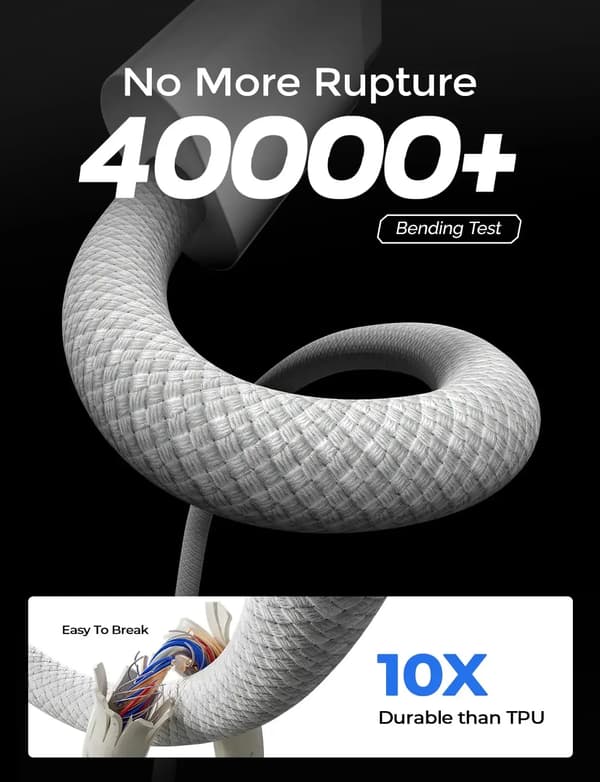 USB C snabbladdningskabel för iPhone 15 Pro Max & Samsung S23 S22, lila-FA-